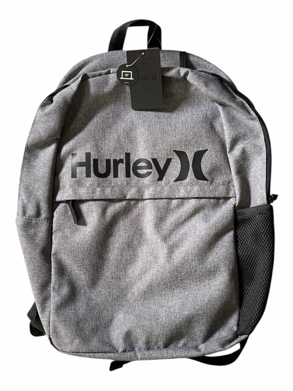 NWT Hurley Backpack Unisex Carry all School Book Bag Gray Black Back to School